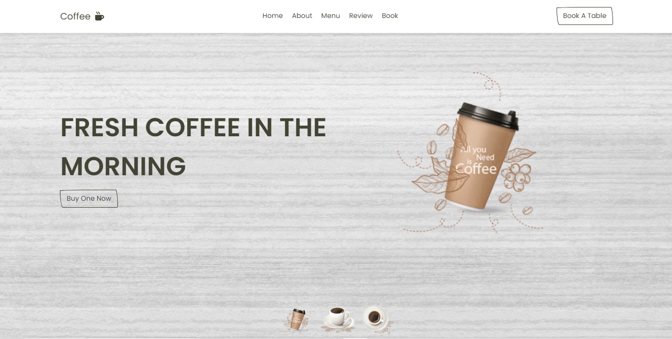 Landing Page Coffee Shop dengan Desain Minimalis